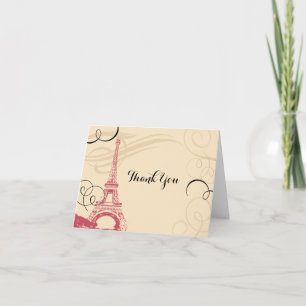 Vintag Paris Frankreich Eiffelturm Dankeskarte