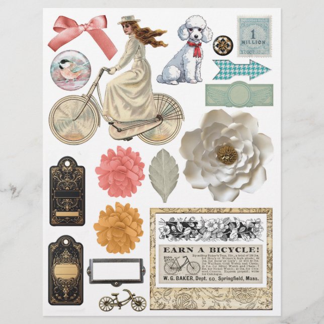 Vintag Paris Frankreich Fahrradtour Ephemera (Vorderseite)