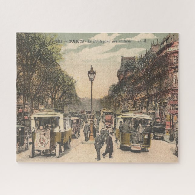Vintag Paris Frankreich Le Boulevard des Italiens Puzzle (Horizontal)