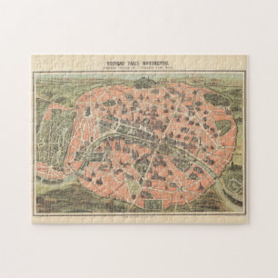 Vintag Paris Frankreich Monument Map (1882) Puzzle