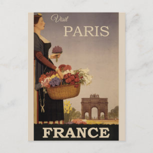 Vintag Paris Frankreich Reiseplakat Postkarte