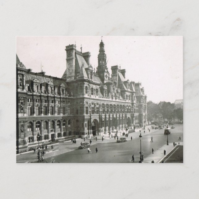 Vintag Paris, Hotel de Ville Postkarte (Vorderseite)
