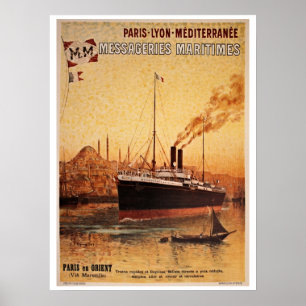 Vintag Paris Lyon Méditerranée Poster