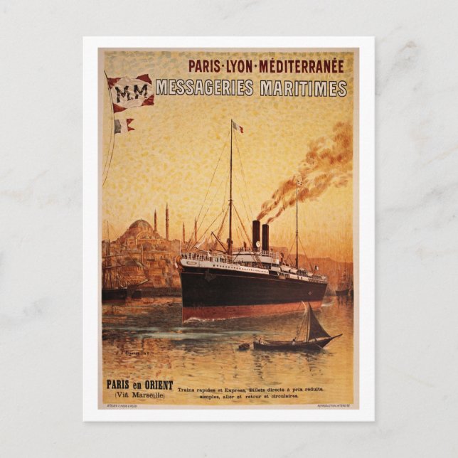 Vintag Paris Lyon Méditerranée Postkarte (Vorderseite)