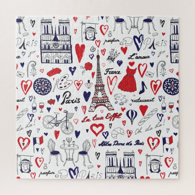 Vintag Paris: Muster für die Reiseroute Puzzle (Vertikal)
