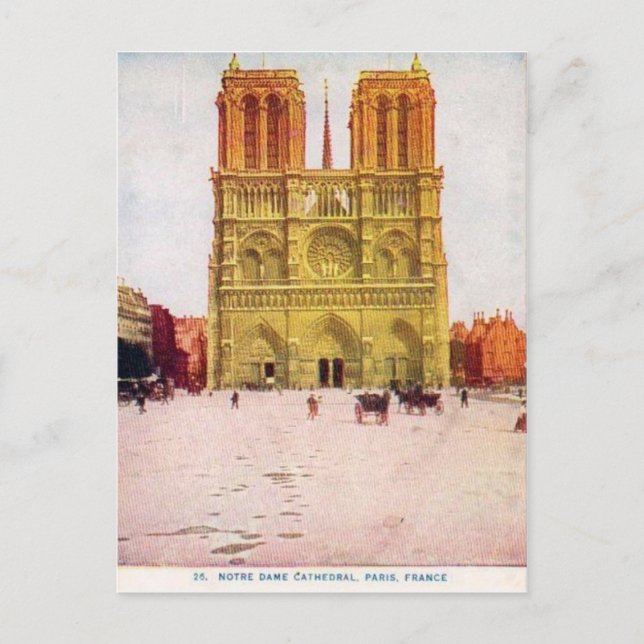 Vintag Paris, Notre Dame de Paris Postkarte (Vorderseite)