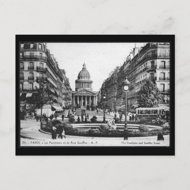 Vintag Paris Pantheon Postkarte (Vorderseite)