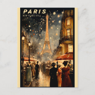 Vintag Paris Paris Paris Eiffelturm Neujahr Postkarte