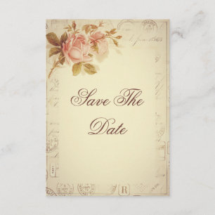 Vintag Paris Postmarks Chic Rose 90. Save The Date