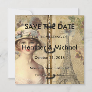 Vintag Paris Save the Date Hochzeit
