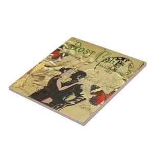 Vintag Paris Tango Postkarte Fliese