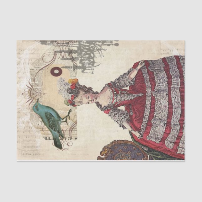 Vintag Paris Tee Party Geburtstag Marie Antoinette Seidenpapier (Vorderseite)