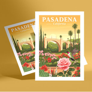 Vintag Pasadena California Postkarte