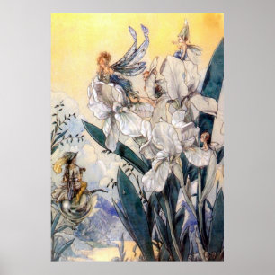 Vintag Pastel Blue Faires Poster