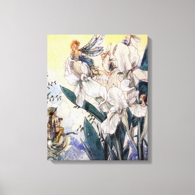 Vintag Pastel Blue Fairies Leinwanddruck (Vorderseite)