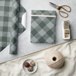 Vintag Pastel Blue Karo Gingham Pattern Geschenkpapier