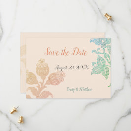 Vintag Pastell floral Peach Green Weddind Save The Date