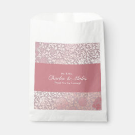 Vintag Pastellrosa Silberblume Geschenktütchen