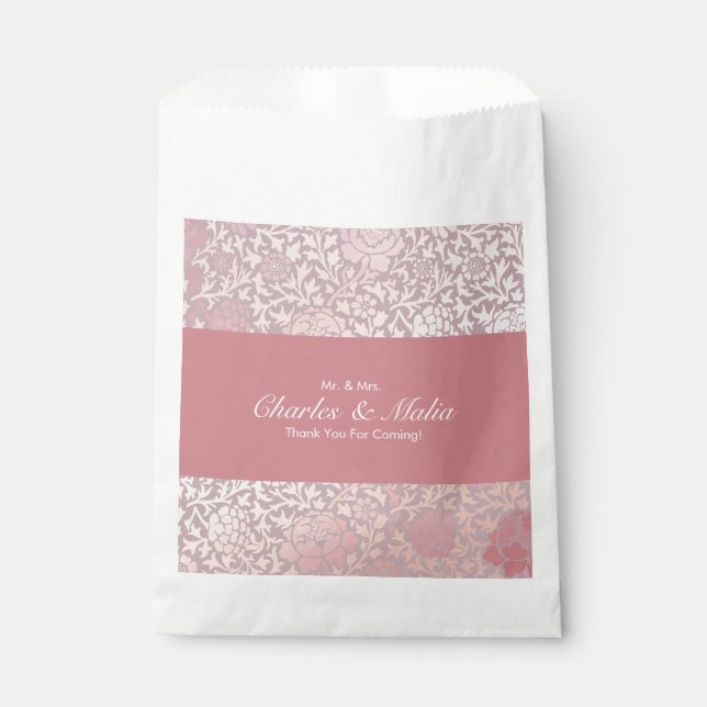 Vintag Pastellrosa Silberblume Geschenktütchen (Vorderseite)