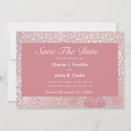 Vintag Pastellrosa Silberblume Save The Date