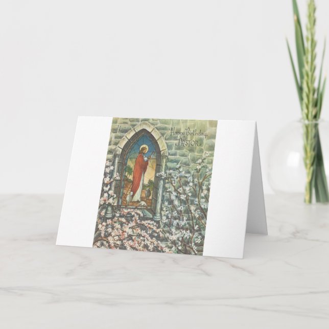 Vintag Pastor Geburtstag Karte (Vorderseite)
