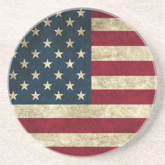 Vintag Patriotic Grunge USA Flag Sandstein Untersetzer