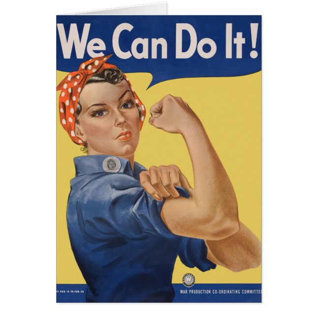 Vintag Patriotic Rosie der Riveter, wir können es  (Vorne)