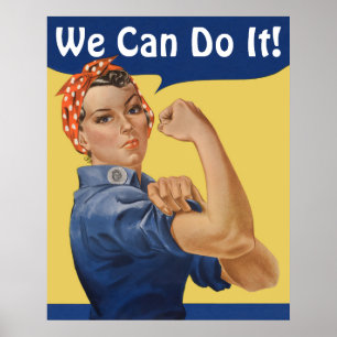 Vintag Patriotic Rosie der Riveter, wir können es  Poster