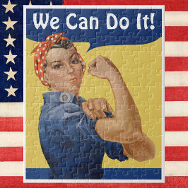 Vintag Patriotic Rosie der Riveter, wir können es Puzzle