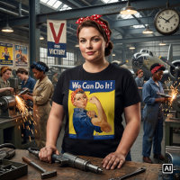 Vintag Patriotic Rosie der Riveter, wir können es