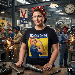 Vintag Patriotic Rosie der Riveter, wir können es T-Shirt
