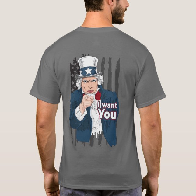 Vintag Patriotic Uncle Sam America T-Shirt (Rückseite)