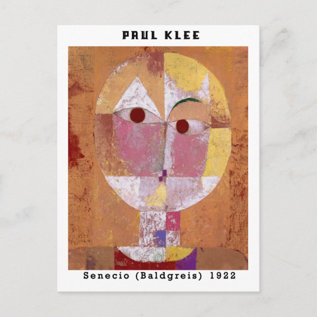 Vintag Paul Klee Face Abstrakt Art Bauhaus Postkarte (Vorderseite)