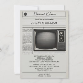 Vintag Pays Old Retro Zeitung Probe Abendessen Einladung