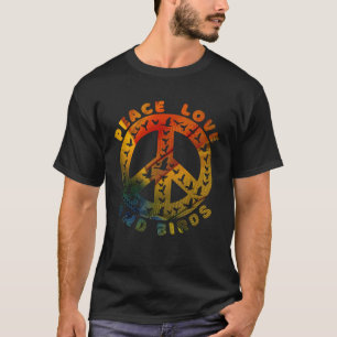 Vintag Peace Love Birds 60er 70er Retro Vogelbeoba T-Shirt