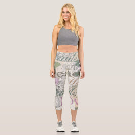 Vintag Peace Zuhause Schöne Liebe Capri Leggings