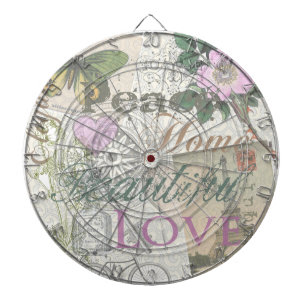 Vintag Peace Zuhause Schöne Liebe Dartscheibe