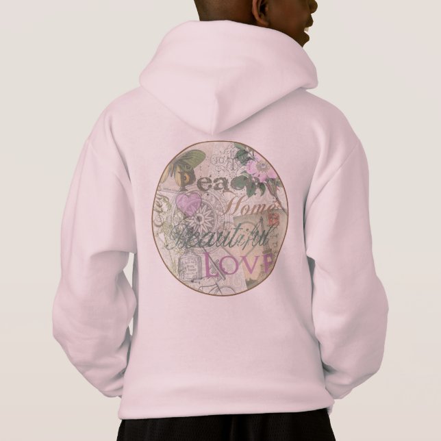 Vintag Peace Zuhause Schöne Liebe Hoodie (Rückseite)