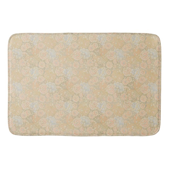 Vintag Peach floral Boho Muster Badematte (Vorderseite)