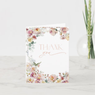 Vintag Peach Pink Liebe ist in Bloom Brautparty Dankeskarte