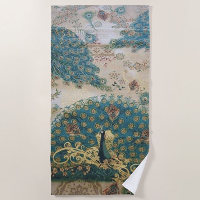 Vintag Peacock - Badetuch (Vorderseite)