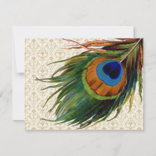 Vintag Peacock Feathers Bridal Tee Einladung