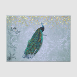 Vintag Peacock Gold Confetti Glam Seidenpapier