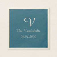 Vintag Peacock Monogram Wedding Napkin