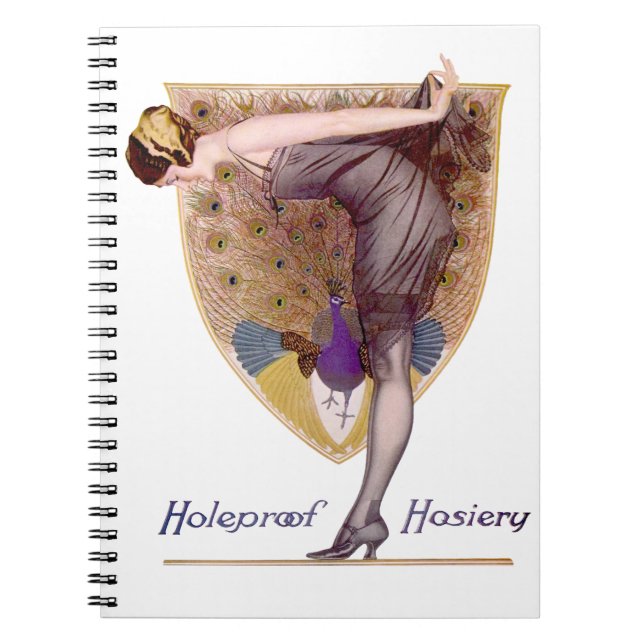 Vintag Peacock Woman Flapper Hübsch Notizblock (Vorderseite)