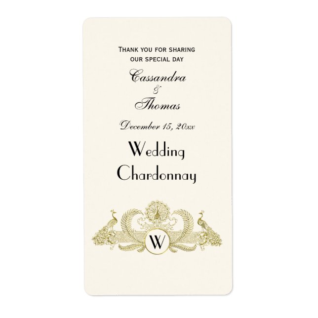 Vintag Peacocks Monogram Imitate Gold Ivory BG (Vorne)