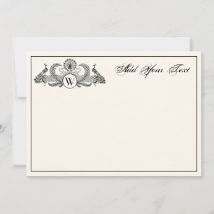 Vintag Peacocks Monogram Ivory BG