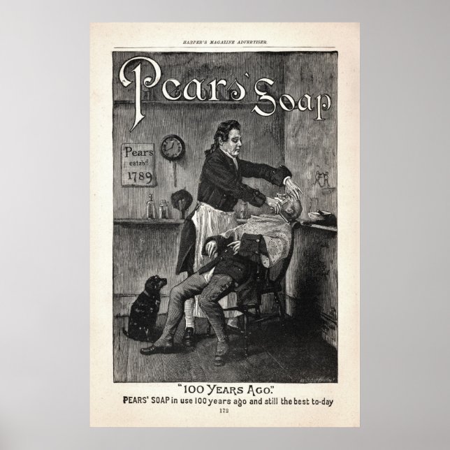 Vintag Pear's Soap Ad aus 1888 Poster (Vorne)