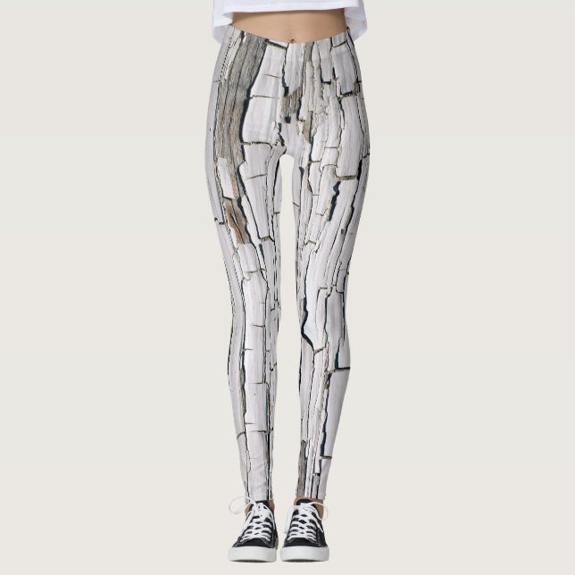 Vintag Peeling Paint: White Wall Ästhetik Leggings (Vorderseite)