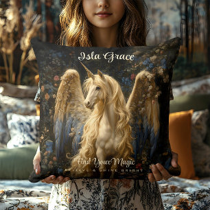 Vintag Pegasus Unicorn Woodland Fantasy Unicorn Kissen